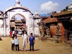 Bhaktapur - City of devotees - Entry gate Durbar Square to a school with 2 stone lions